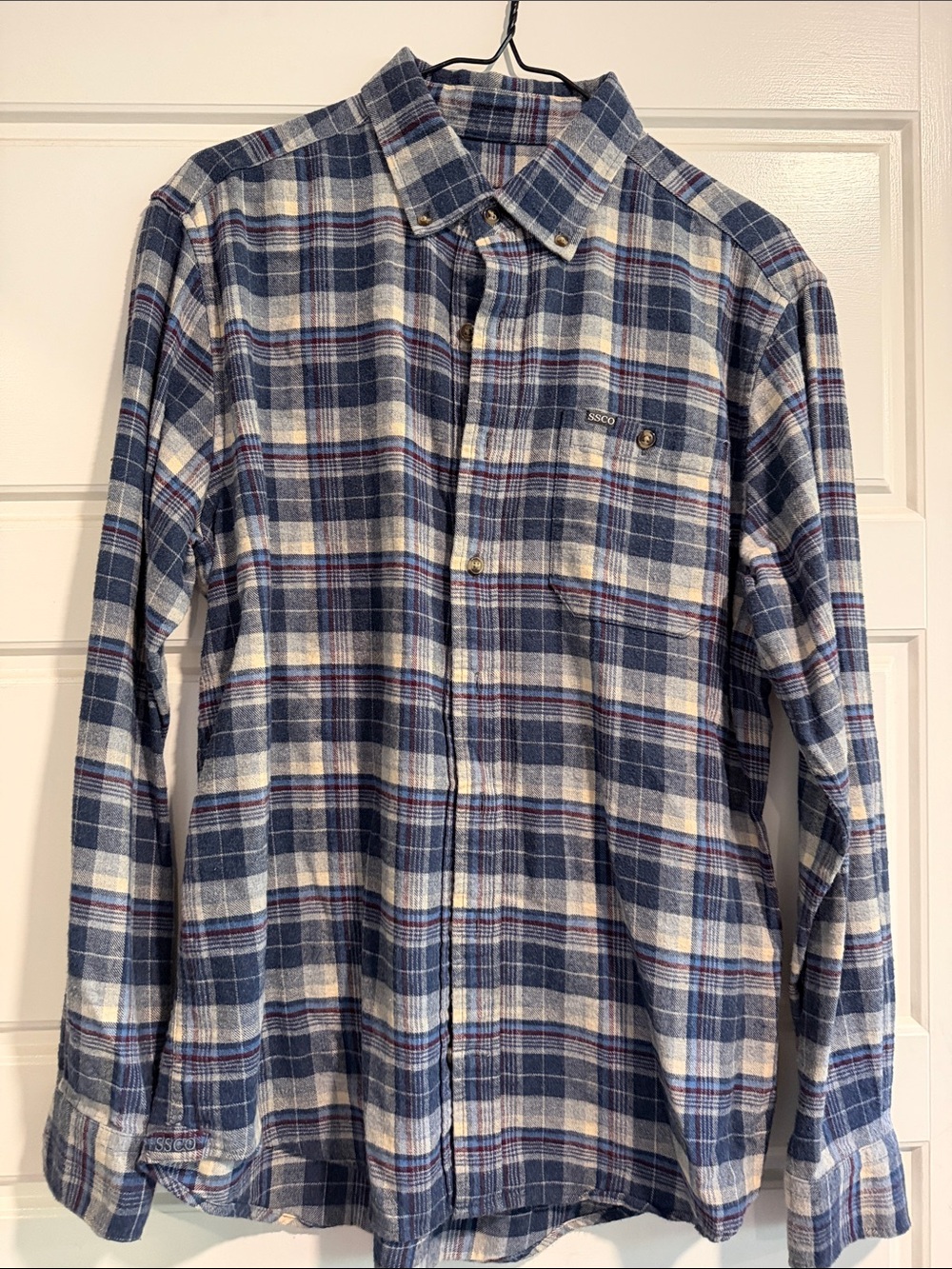 Southern Shirt Company Blue Plaid Button-Down Flannel Shirt - Blue & White